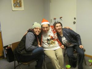 Rose Rocha and family at the pizza party before Tonic Sol-Fa concert